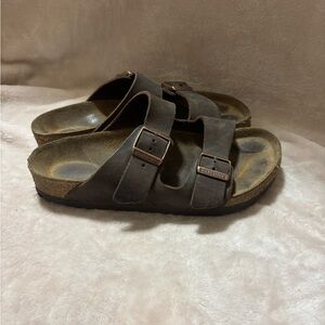 Birkenstock Dark Brown Leather Sandals